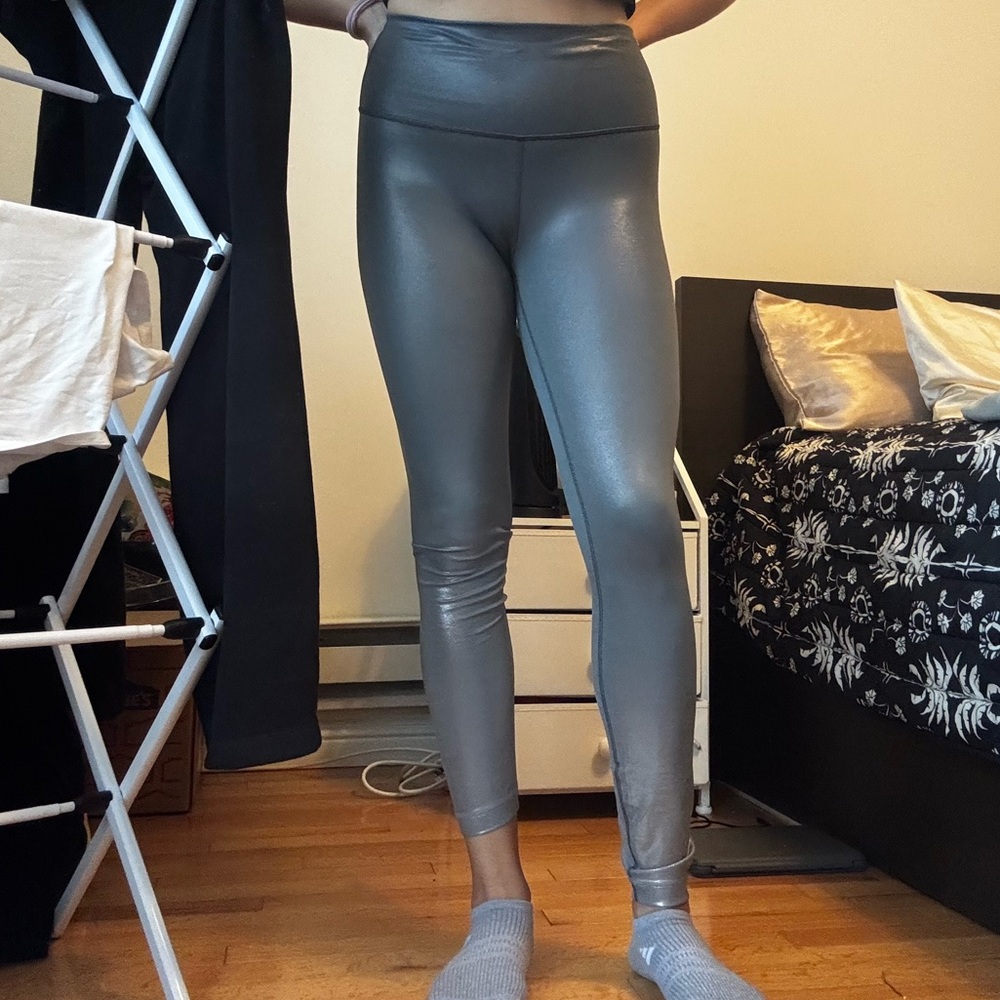 Lululemon Athletica Metallic Gray Leggings